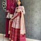 Fully Stitched Beautiful Off White Color Anarkali Gown With Printed Dupatta