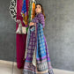 Purple Color Digital Printed Vaishali Silk Gown With Muslin Silk Dupatta