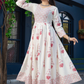 Appealing Pink Floral Cambric Printed Cotton Gown
