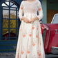 Pleasing Red Floral Cambric Printed Cotton Gown