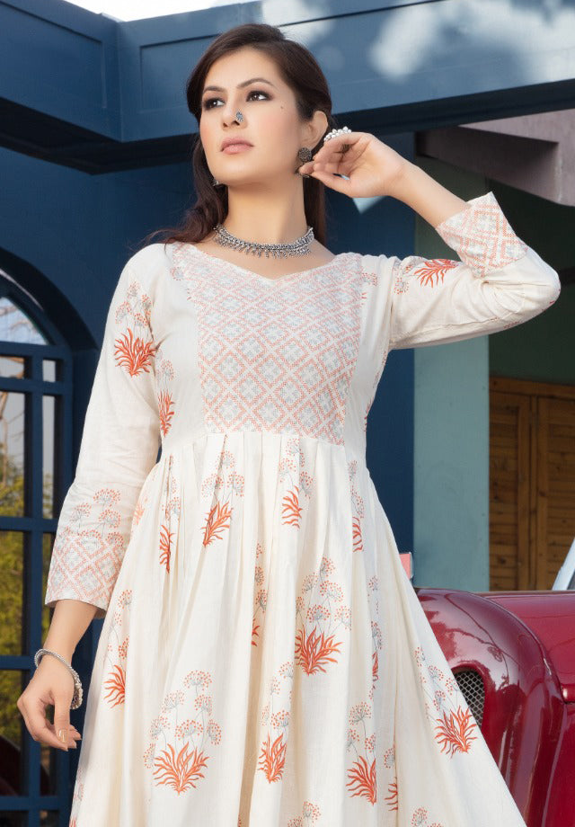 Cambric Printed Cotton Gown Near Me