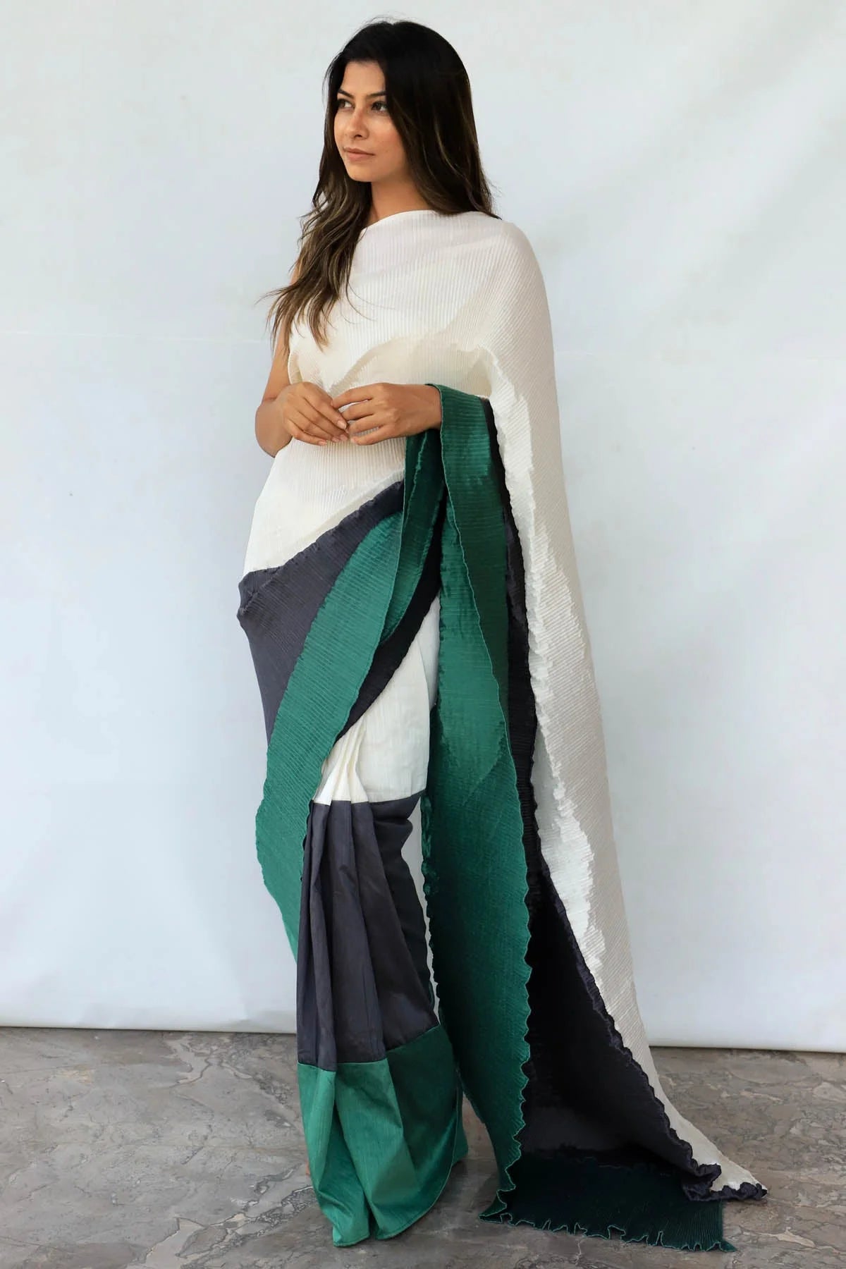 Designer Heavy Unique And Premium Italian Silk With Crush Saree