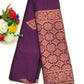 Alluring Magenta Color Raw Silk Saree With Copper Flower Motifs And Rich Copper Pallu