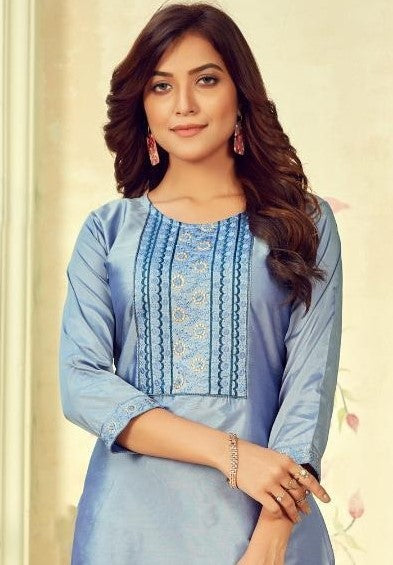 Blue Cotton Tapeta Kurti Near Me