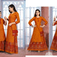 Orange Stylish Printed Rayon Kurti With Skirt & Purse In Phoenix