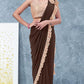 Exclusive Blooming Brown Color Ready To Wear One Minute Lycra Designer Saree