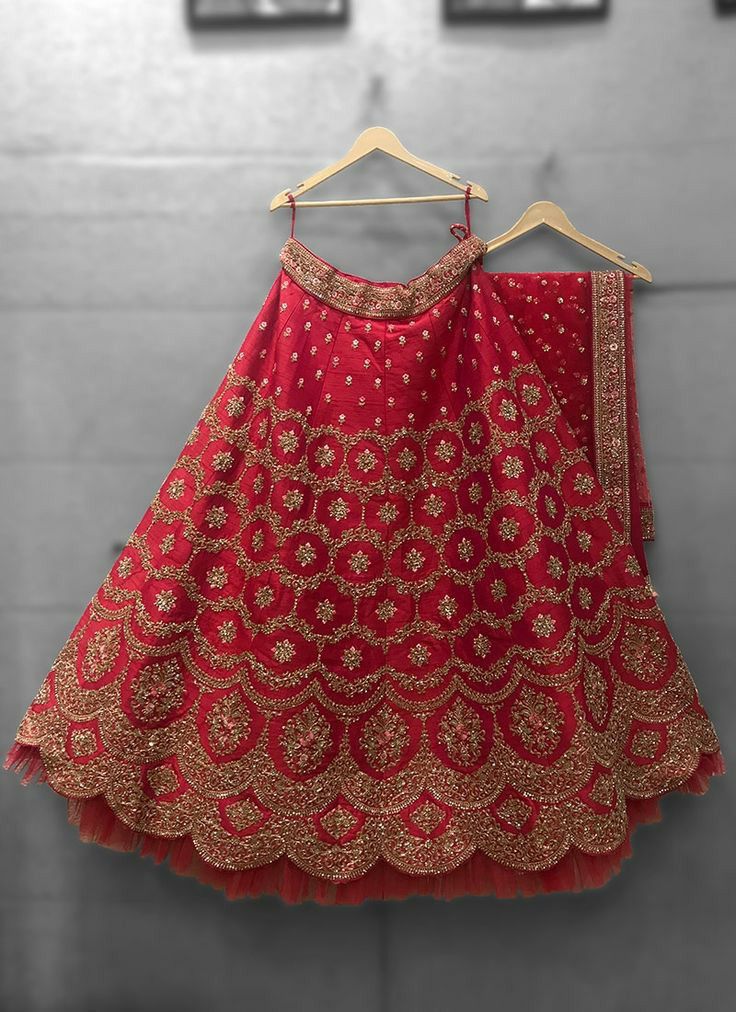 Dazzling Red Heavy Malay Silk Heavy Coding Embroidery Work Lehenga Choli in Chandler