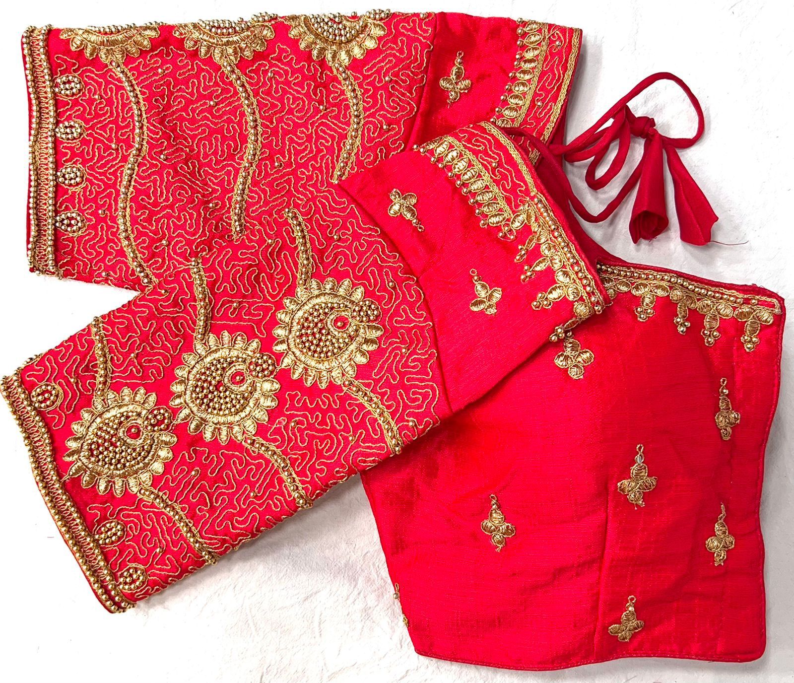 Silk Zari And Khatli Hand Work Ready To Wear Designer Blouse In USA