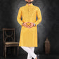 Fancy Butti Weaving Yellow Traditional Men's Kurta Pajama Set