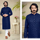Navy Blue colored Stylish Kurta Pajama With Embroidery in Holbrook