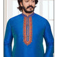 Blue Embroidered Neckline Straight Kurta Near Me