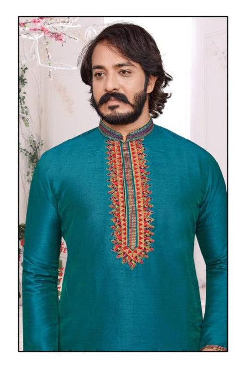 Embroidered Neckline Straight Kurta Pajama Set Near Me