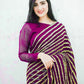 Purple Sequins Stripe Pure Georgette Sarees Near me