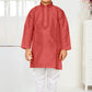 Dhupion Silk Kid's Kurta with Pajama Set -Silk Red in Gilbert