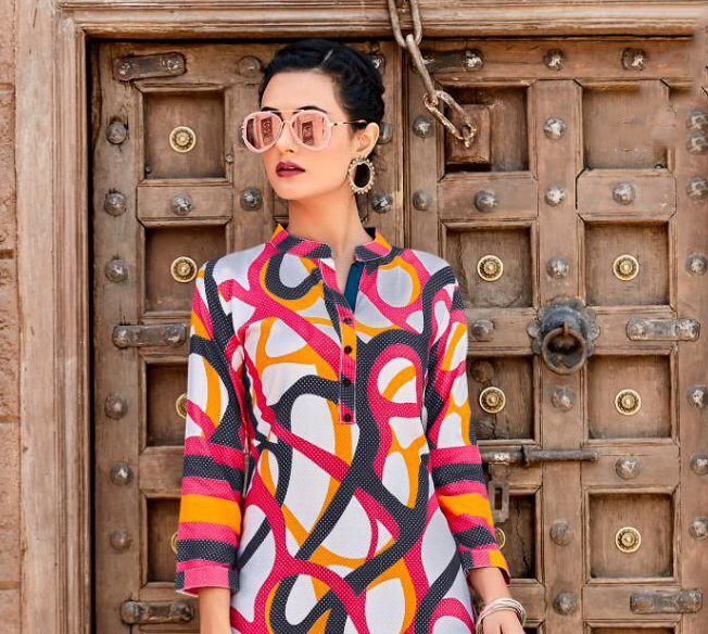 Mandarin Neck Cotton Kurti Near Me