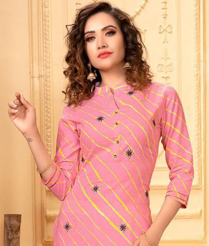 Cotton Printed Kurti With White Pant Set In Tucson