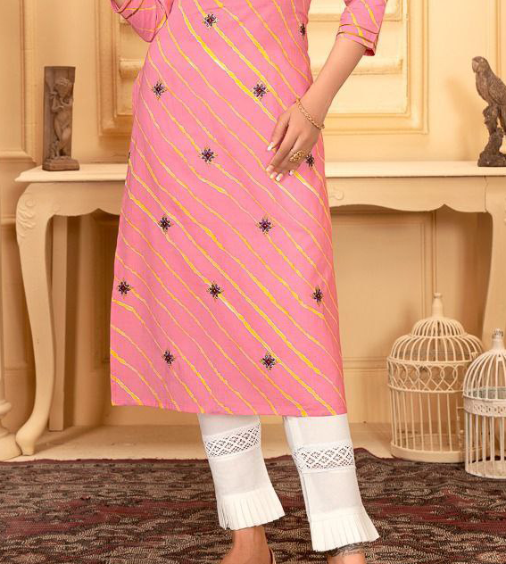 Cotton Printed Kurti With White Pant Set Near Me