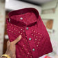 Men's Mirror Embroidery Work Maroon Color Kurta Near Me