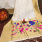 Off White Color Paithani Silk Saree With Zari Weaving Work 