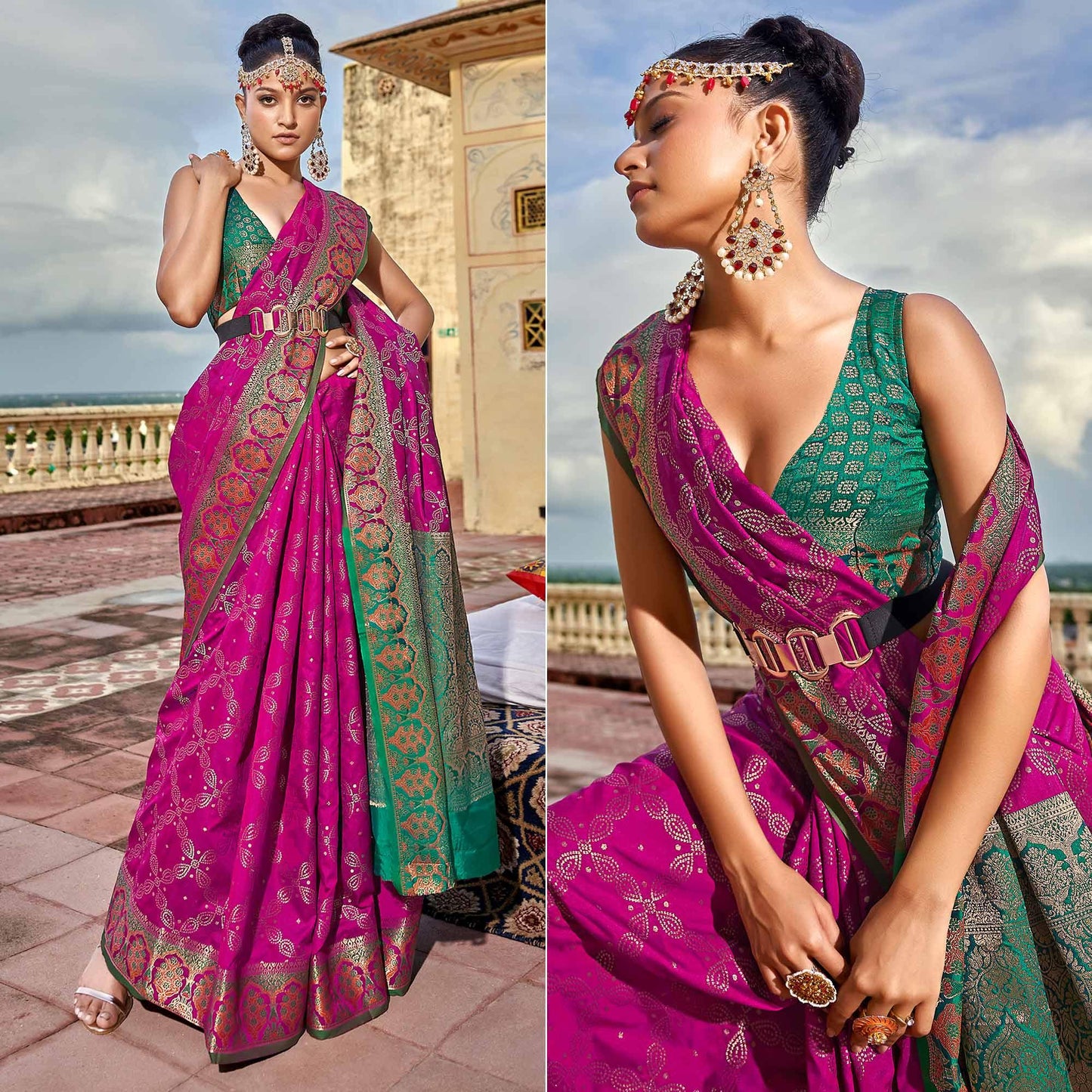 Purple Festival Handloom Silk Traditional Saree