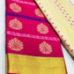 Kanchi Silk Saree In Archaic Ivory With Pink Border Near Me