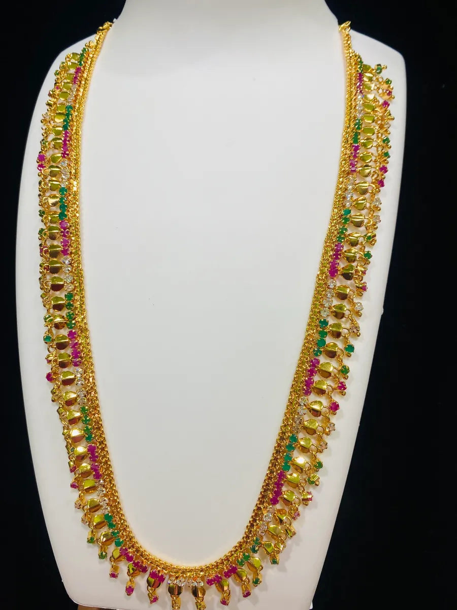 South Indian Traditional Multicolor Stoned Necklace Combo Set Near Me  