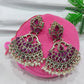 Ethnic Ruby With Mogra Drop Garman Silver Earrings