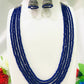 Blue Crystal Beads Oxidized Indian Necklace In USA