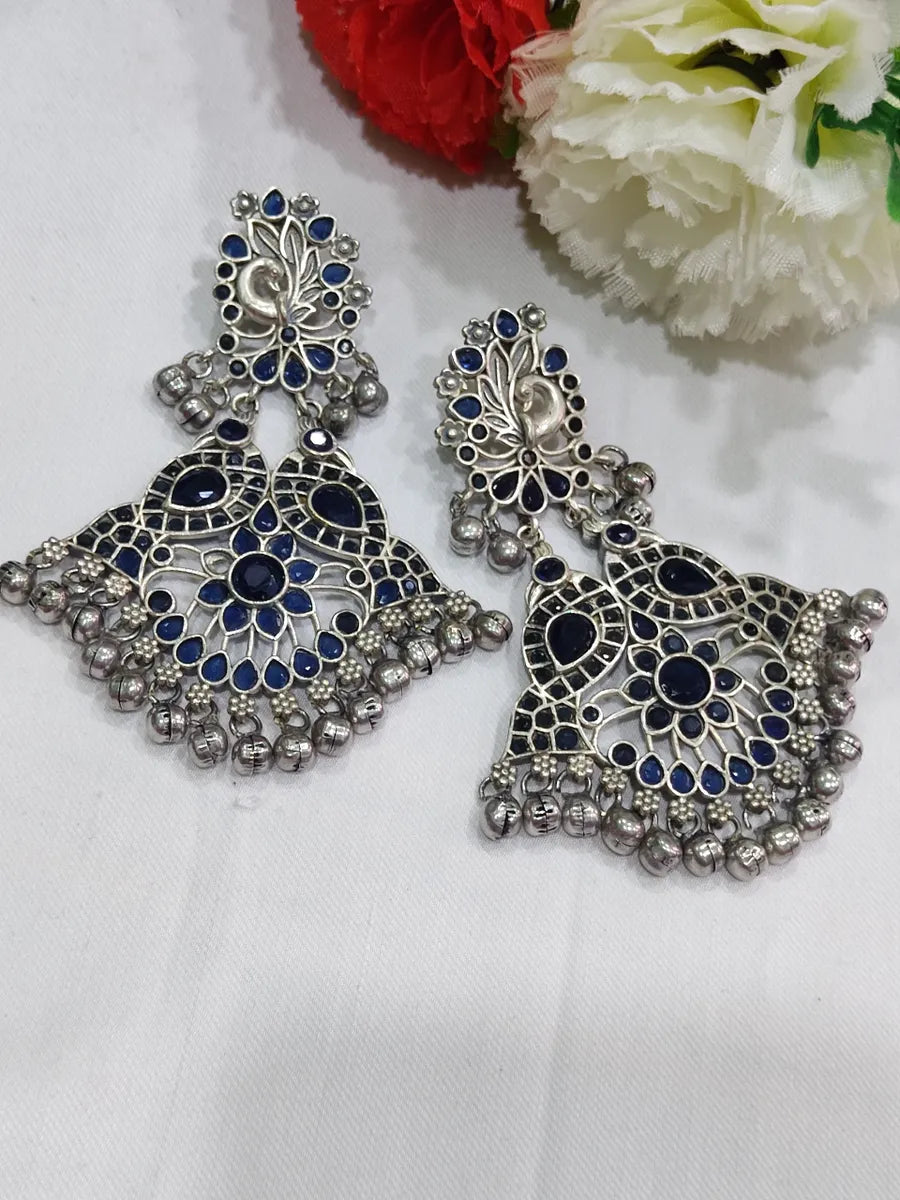 Oxidized Peacock Dangle Earrings In USA