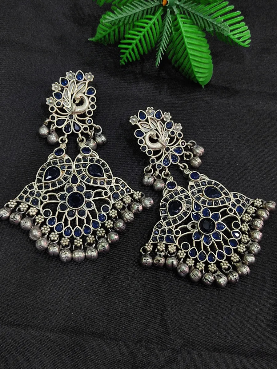 Blue Color Handcrafted Beads Drop Earrings In Chandler