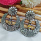  Brass And Copper Made Silver Toned Chandbali Earrings