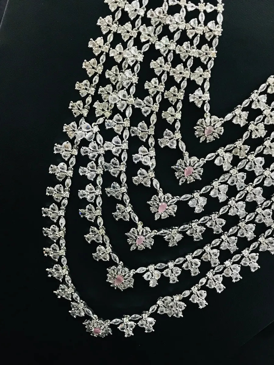 Layered AD Bridal Necklace With Earrings