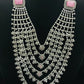 Bridal Layered Two Tone CZ Necklace With Earrings Near Me