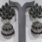 Oxidized Black Beads Jhumka Earrings In USA