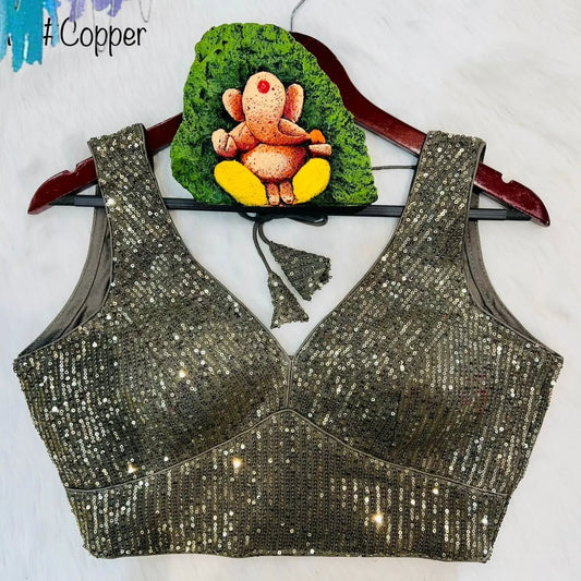 Ready To Wear Stylish Party Wear Sequins Work Blouses