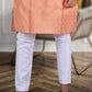 Designed Men's Pure Jacquard Cotton Silk Kurta Pajama Set In Cottonwood