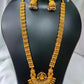 Ethnic Temple Pattern Necklace With Earrings Antique Gold Traditional Jewelry Set