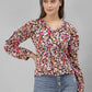 Multi Color Stylish Crepe Printed Western Top
