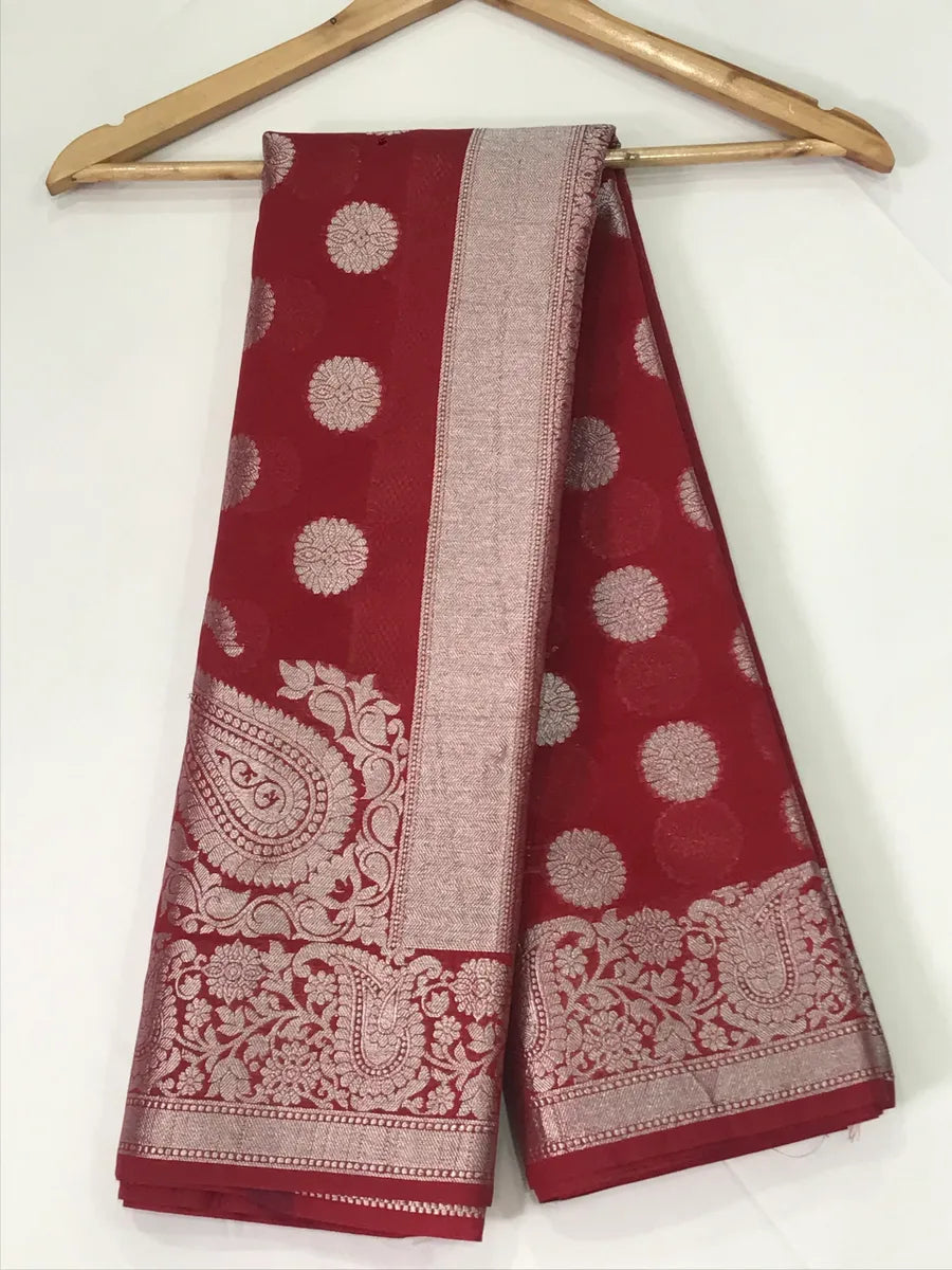 Maroon Color Traditional Silk Cotton Sarees In USA