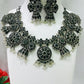 Pearl Beaded Silver Oxidized Necklace Set In USA