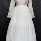 Designer White Georgette Gown With Embroidery And Sequins Work