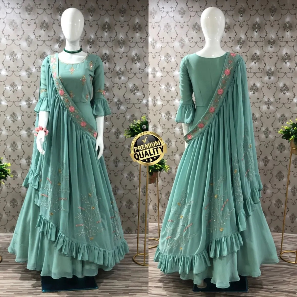 Elegant Embroidered Designer 3 Style Gown In Chandler