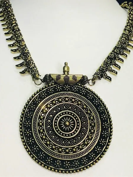 Oxidized Chakra Pendant Long Chain Imitation Jewelry Near Me