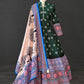 Pretty Green Color Digital Printed Vaishali Silk Gown With Muslin Silk Dupatta