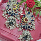 Blue Stone Peacock Oxidized Jhumka Earrings Near Me
