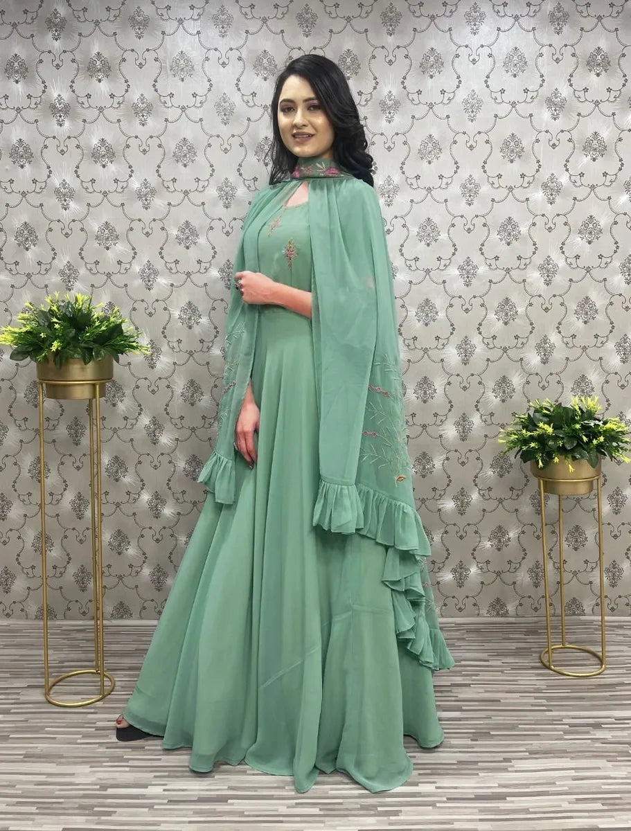 Elegant Embroidered Designer 3 Style Gown Near Me