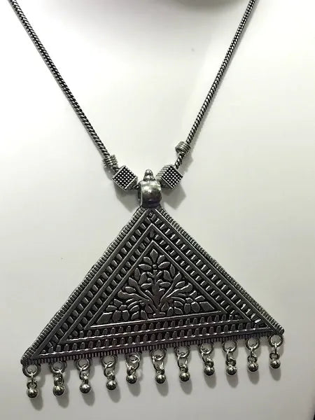 Triangular Pendant Oxidized Chain In Chandler