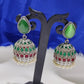 Trendy AD Stone & Pearl Beaded Oxidized Earrings In USA