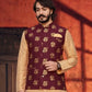 Maroon Color Designed Men's Ethnic Long Nehru Kurta With Pajama Set Near Me