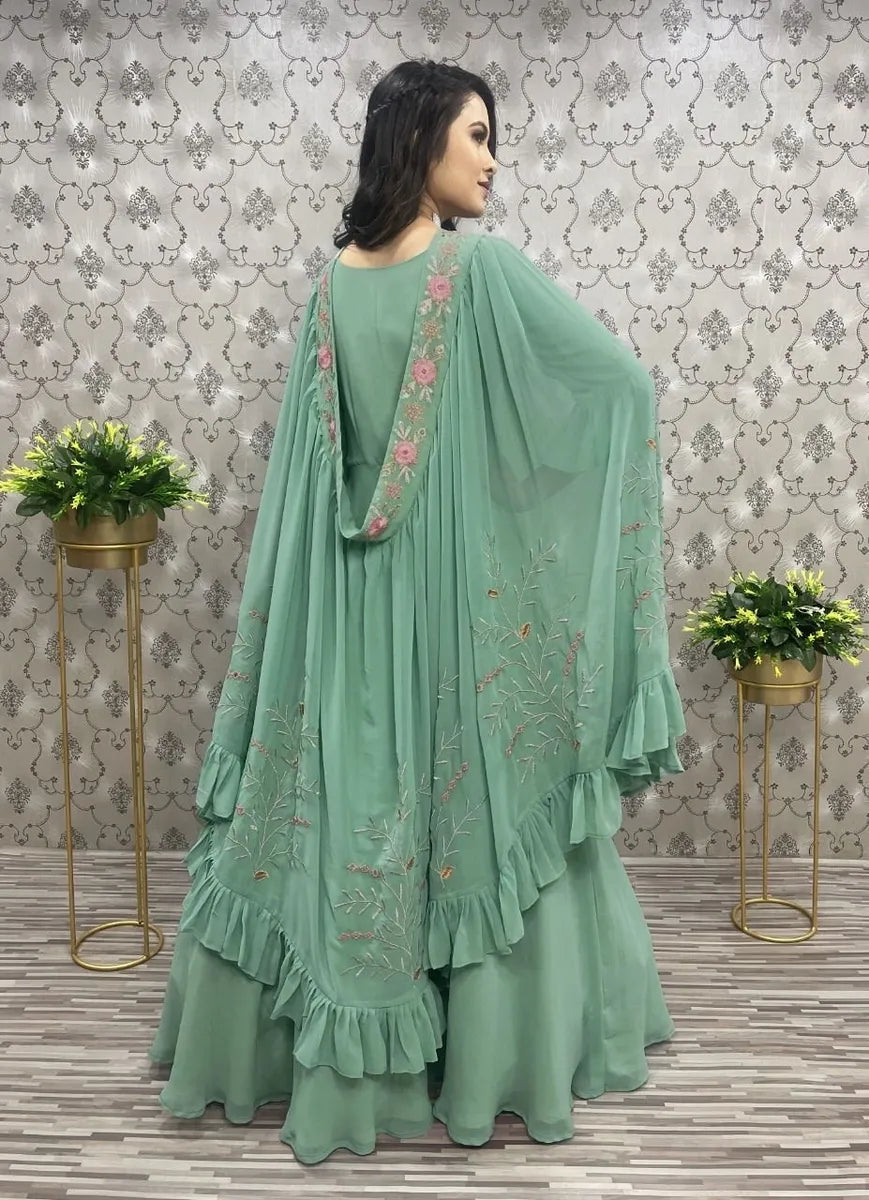 Elegant Embroidered Designer 3 Style Gown In Williams